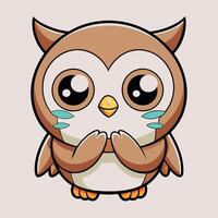 an illustration of an owl with big eyes vector
