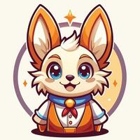 a cartoon rabbit wearing a vest and tie vector
