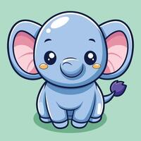 a cartoon elephant with big ears and a big nose on a white background vector