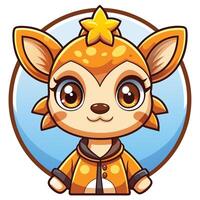 a cartoon deer in a yellow outfit vector