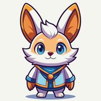 a cartoon character with big ears and a blue jacket vector
