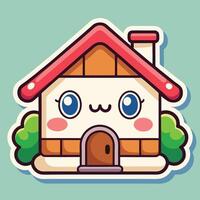 a cute house with a red roof and windows on a white background vector