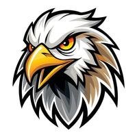an eagle head with a yellow beak and red eyes on a white background vector