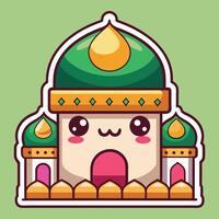 a cartoon character with a mosque on top on a white background vector