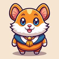 a cartoon corgi in a suit and tie on a white background vector
