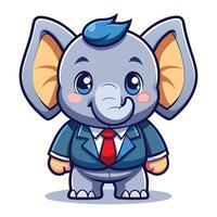 an elephant in a suit and tie on a white background vector