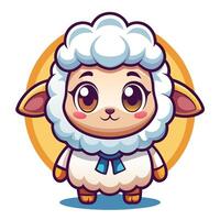 cartoon sheep character with big eyes and a bow tie vector