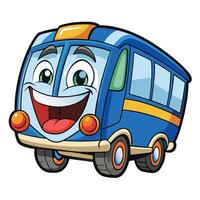 cartoon bus with on a white background vector