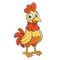 cartoon chicken standing background vector