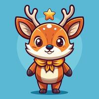 cute cartoon deer background vector