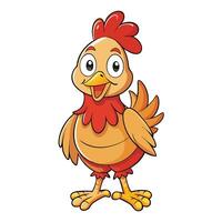 chicken standing on white background vector