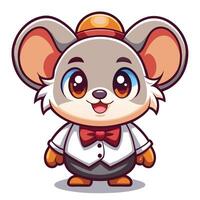 mouse in a tuxedo cute illustration vector