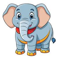 cartoon elephant white background vector