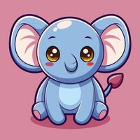 a cartoon elephant sitting on a pink background vector