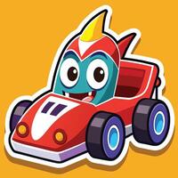 a cartoon car with on a white background vector