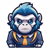 monkey in business suit illustration vector