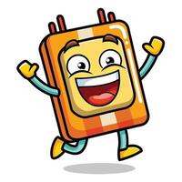 a cartoon robot running with arms outstretched vector
