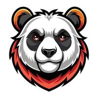 a panda bear head with red eyes and black fur on a white background vector