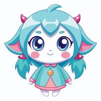 a cartoon character with blue on a white background vector