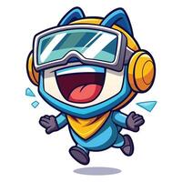 a cartoon character wearing goggles and a scarf vector
