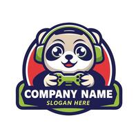 a panda playing games on a white background vector
