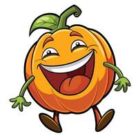 pumpkin character with arms and legs vector