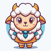 a cartoon sheep with horns and a bow tie vector