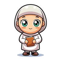 a cartoon nun holding a book vector