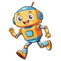 cartoon robot running stock photo on a white background vector
