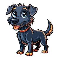 a cartoon dog with a collar and a blue collar vector