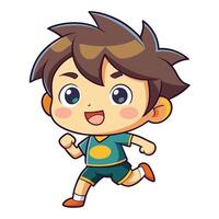 a cartoon boy running in the background vector