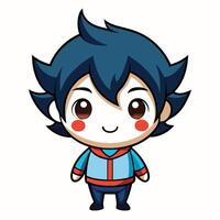 a cartoon character with blue hair and a red nose vector