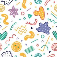 pattern with colorful shapes and shapes vector