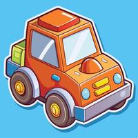 a cartoon car with a blue background vector