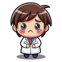 a cartoon doctor with a sad expression vector