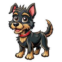a cartoon dog with a red collar vector