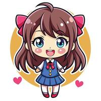 kawaii girl illustration vector