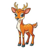 a cartoon deer with big antlers on a white background vector