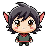 a cartoon character with red eyes and ears vector