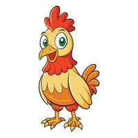 cartoon chicken white background vector