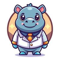 a cartoon rhino wearing a suit and tie on a white background on a white background vector