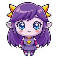 a cartoon character with purple on a white background vector