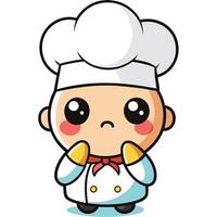 a cartoon chef with a sad face on a white background vector
