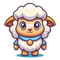 cartoon sheep character illustration on a white backgroundon a white background vector