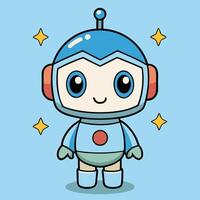 a cartoon robot with a blue and red outfit vector