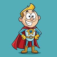 cartoon superhero with on a white background vector