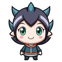 a cartoon character with horns on a white background vector