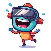 a cartoon character wearing on a white background vector