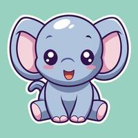 a cute elephant on a white background vector