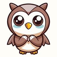 cute owl on a white background on a white background vector
